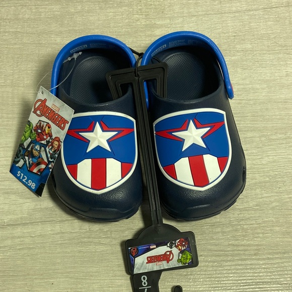 Marvel Kids Captain America Shield Slippers - Blue and Red boys (toddler) 7-8 - Picture 8 of 11
